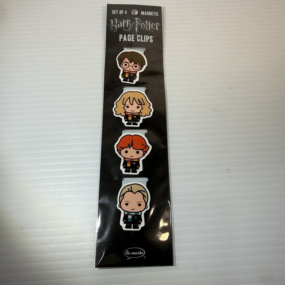 📀 Re-marks Harry Potter Magnetic Page Clips / Bookmarks - 4 Pack - Brand NEW